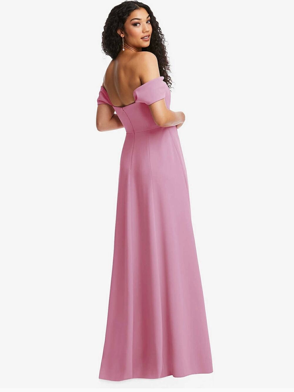 Dessy Collection Vivian Diamond Pink Evening Gown - Size 14